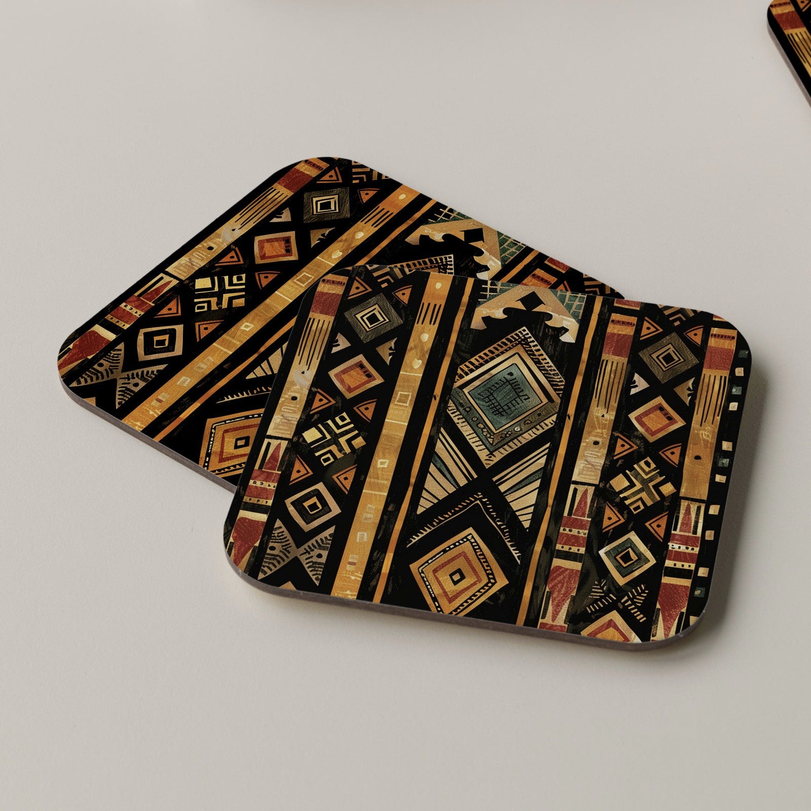 African Pattern Coaster Drinks Tea Coffee 01