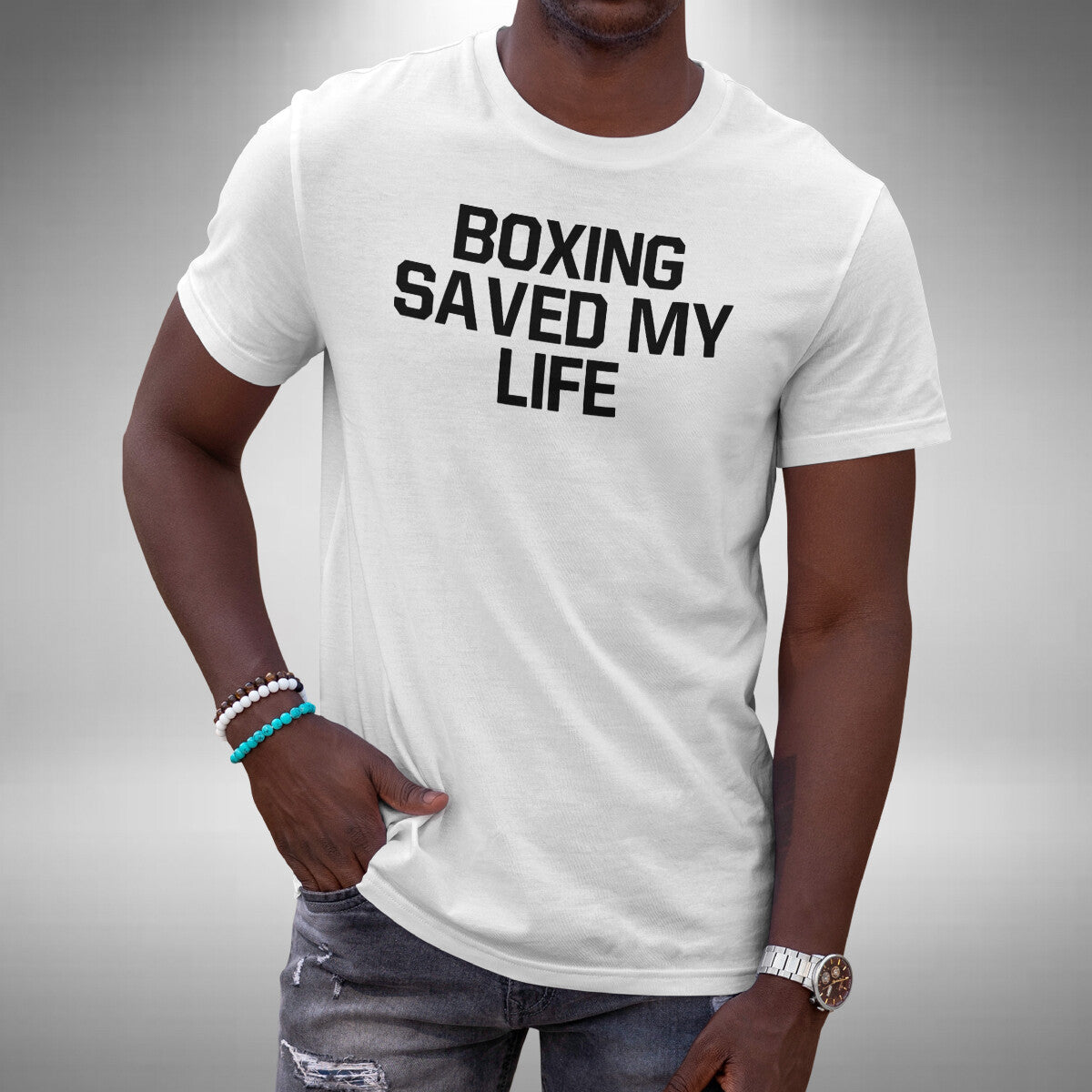 Boxing Saved My Life T-Shirt Boxer Combat Sport Southpaw Orthodox Small to 5XL