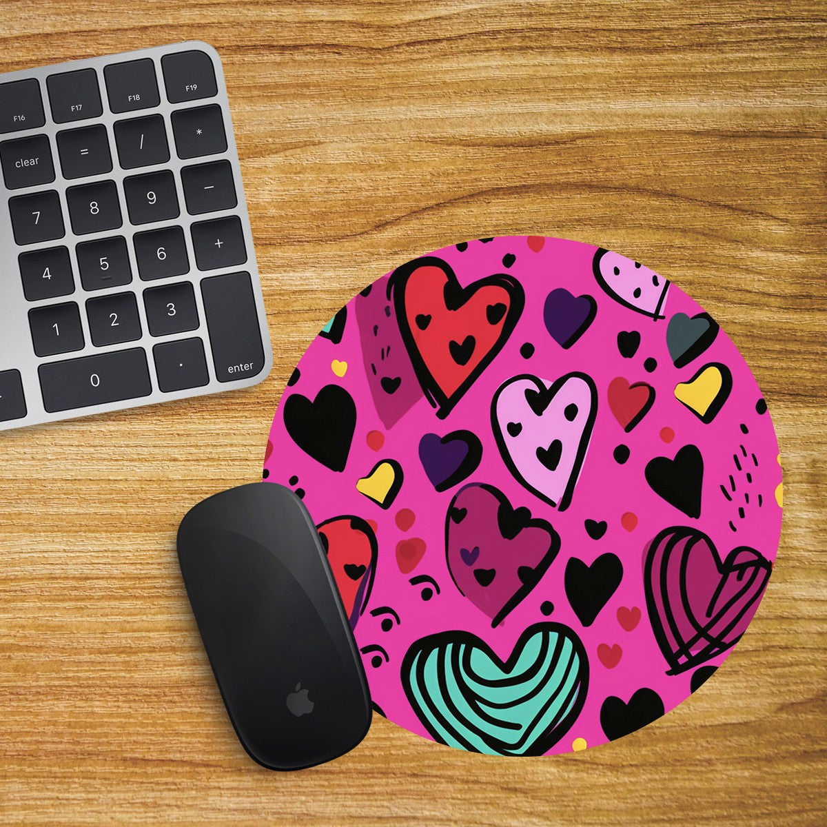 Love Heart Round Mouse Mat / Pad Laptop Desktop Computer Valentine's Day Gift 05