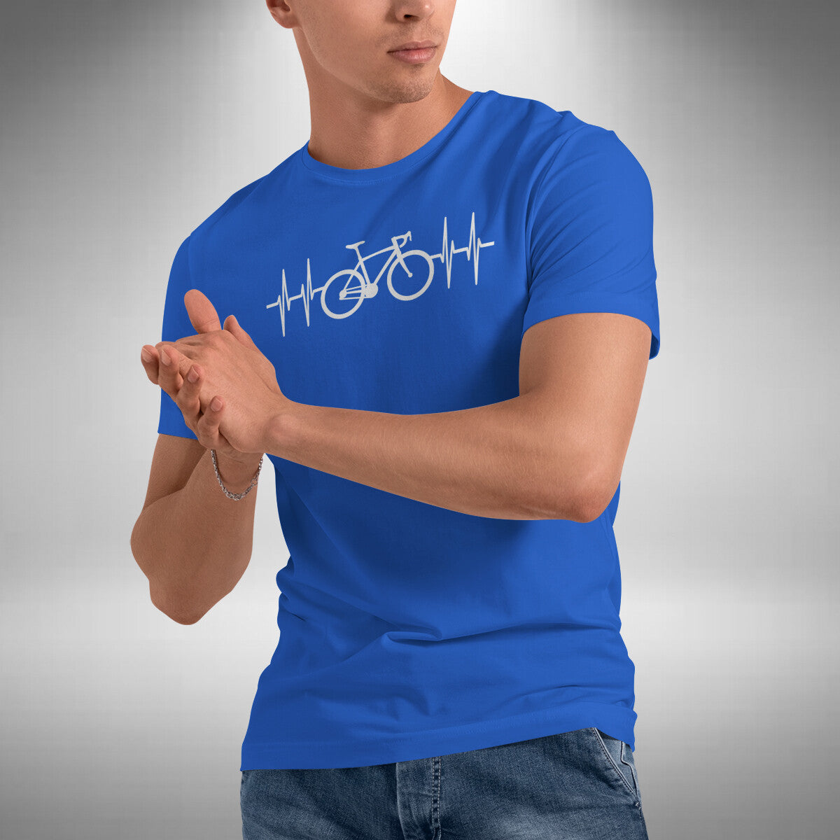 Cycling Heartbeat T-Shirt Funny Mountain Push Bike Riding Small to 5XL