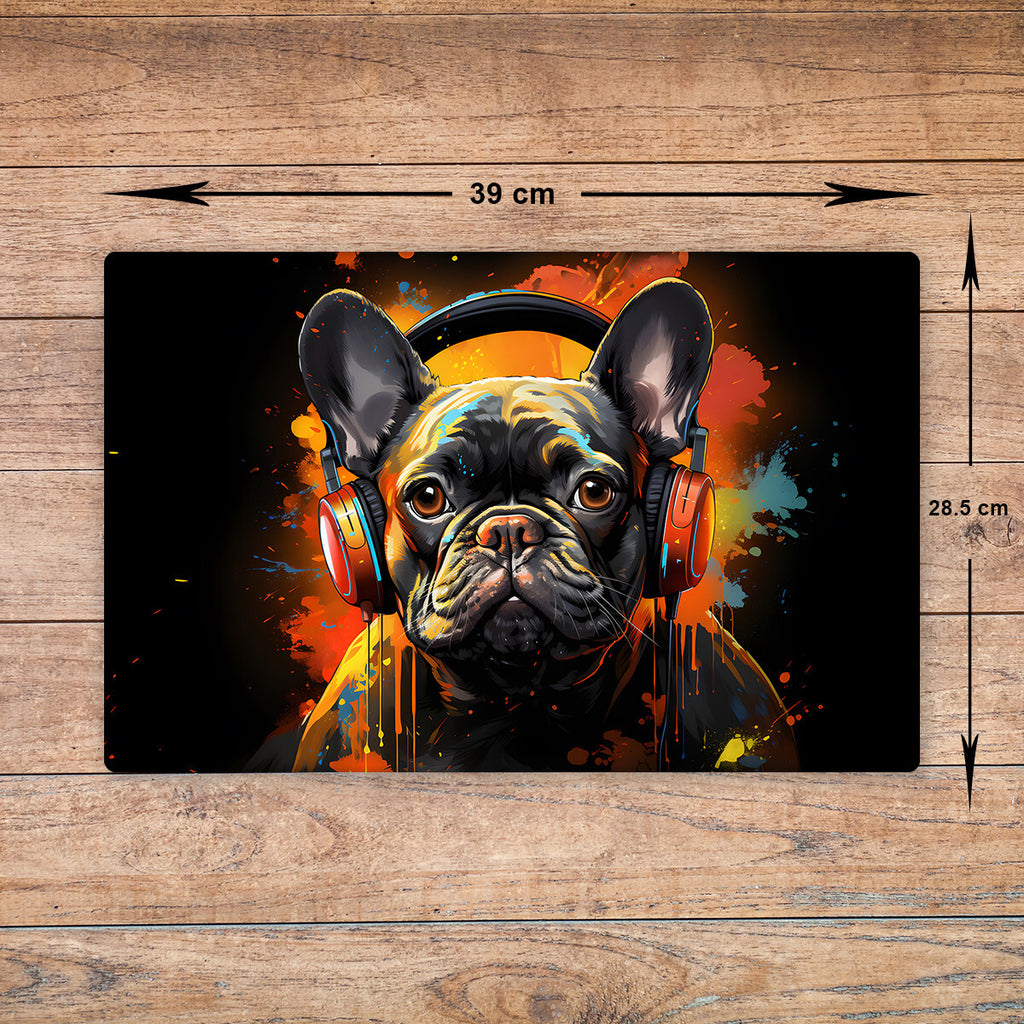 Brown Frenchie Chopping Board Glass Cutting Board Kitchen Worktop Saver A3 Size
