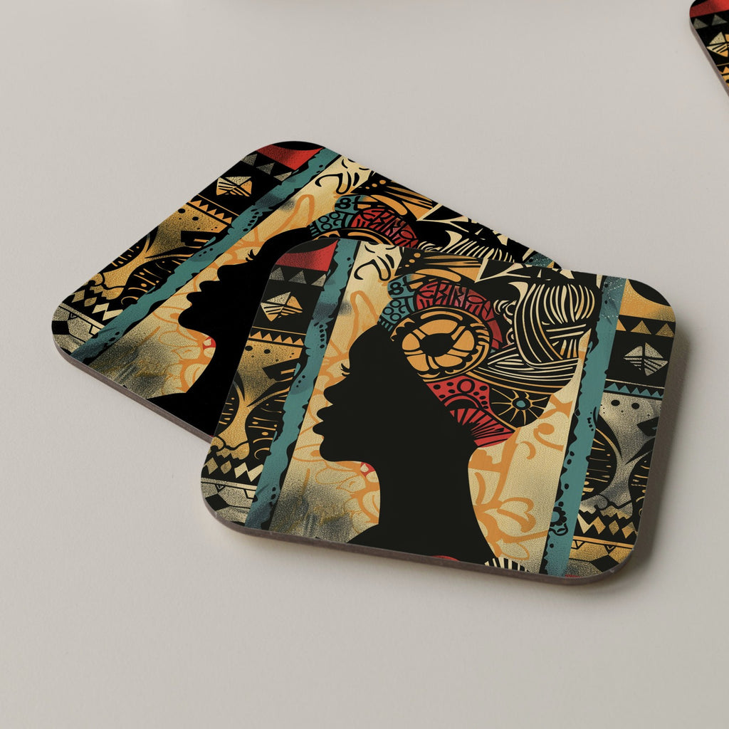 African Pattern Coaster Drinks Tea Coffee 07
