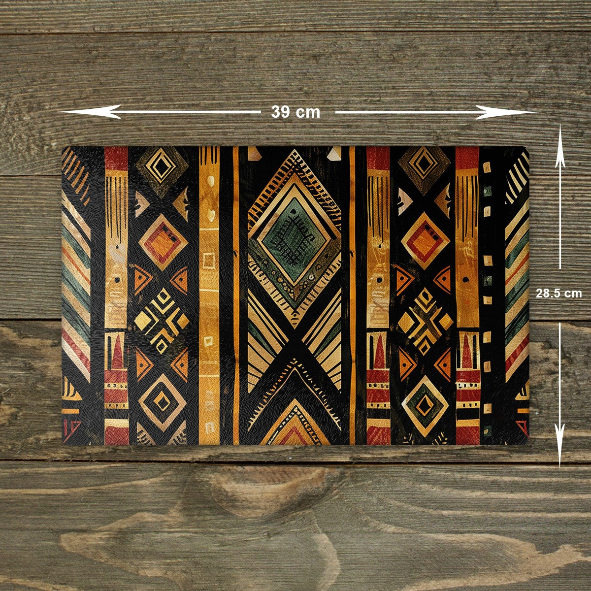 African Pattern Glass Chopping Board - Cutting Board Worktop Saver Africa 01