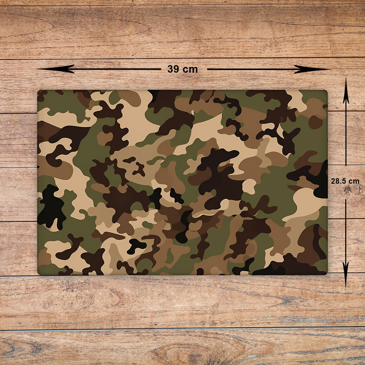 Camouflage Glass Chopping Board - Cutting Board Worktop Saver Green and Brown A3