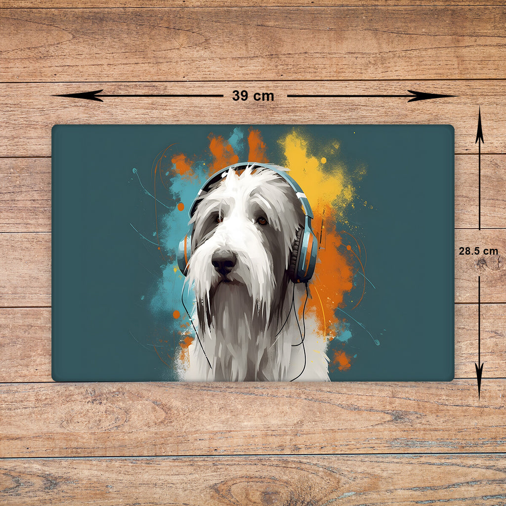 Bearded Collie Chopping Board Glass - Cutting Board Worktop Saver Large Size A3