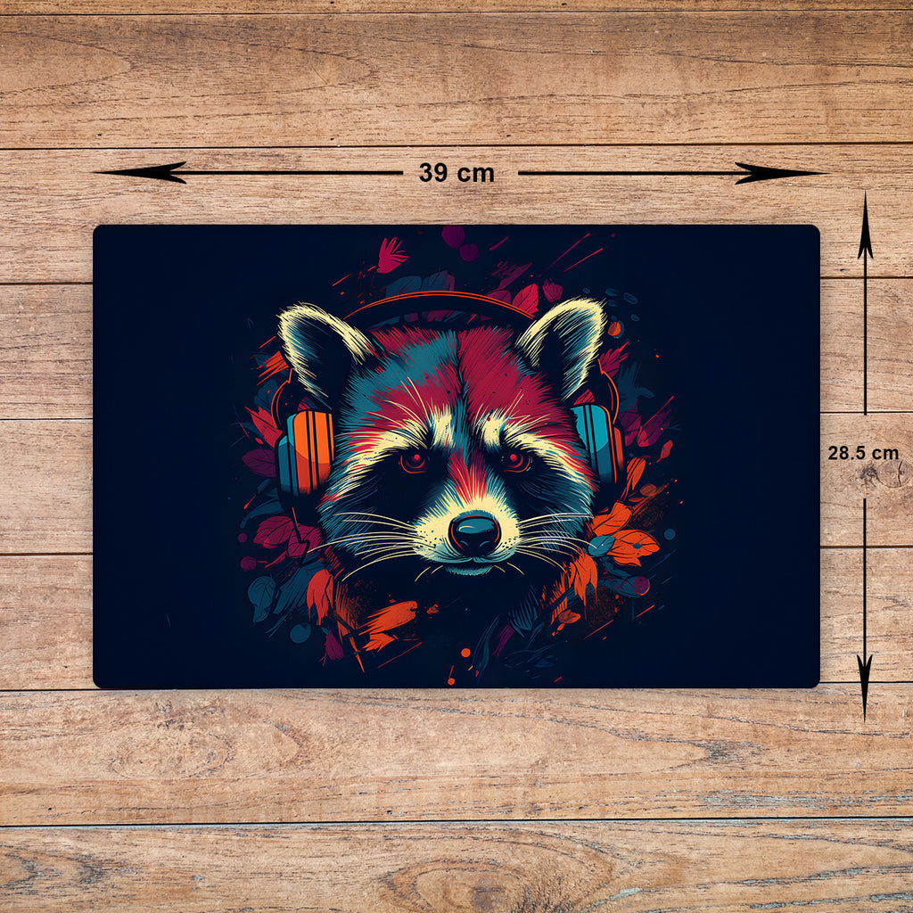 Racoon Chopping Board Glass Cutting Board Kitchen Worktop Saver Large A3 Size
