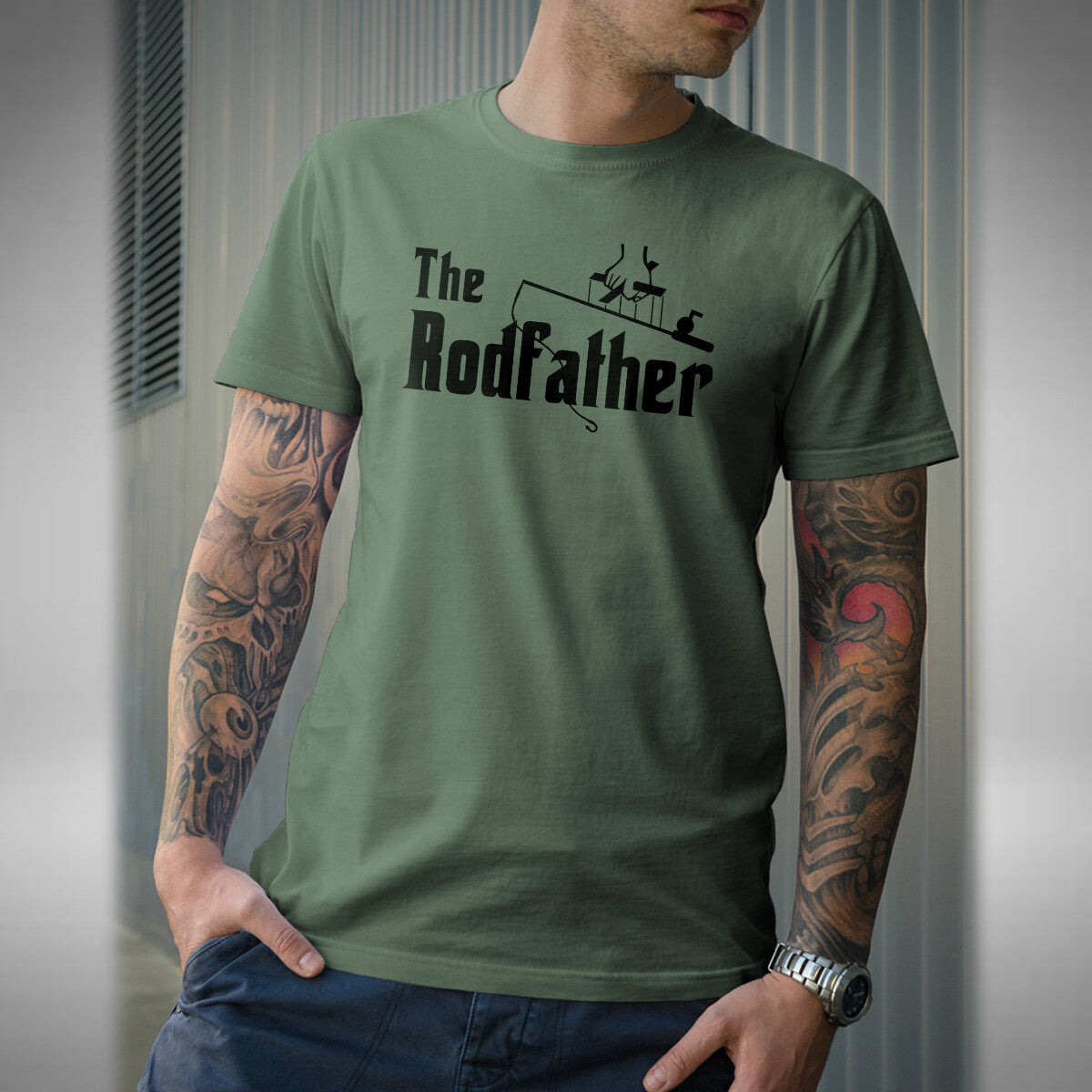 Rodfather T-shirt Funny Fishing Carp Pike Angler Fly Sizes Small to 5XL