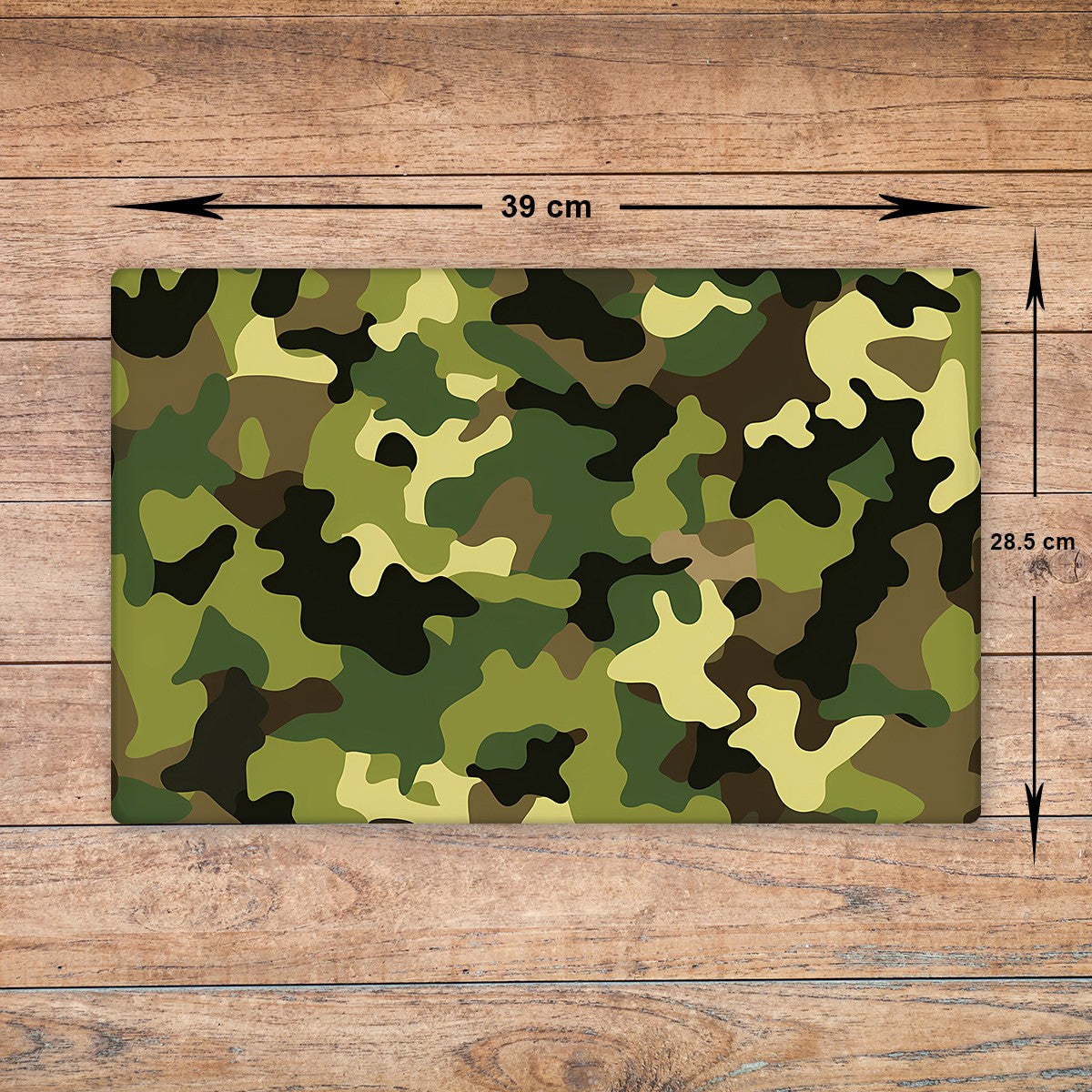 Camouflage Glass Chopping Board - Cutting Board Worktop Saver Green and Black A3