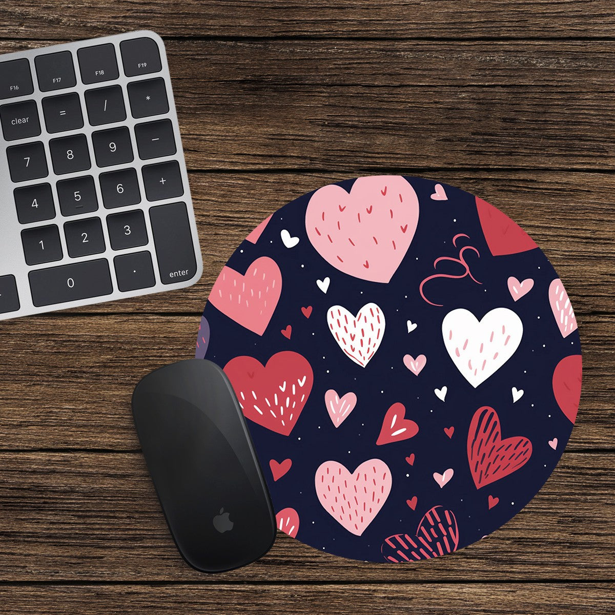 Love Heart Round Mouse Mat / Pad Laptop Desktop Computer Valentine's Day Gift 04