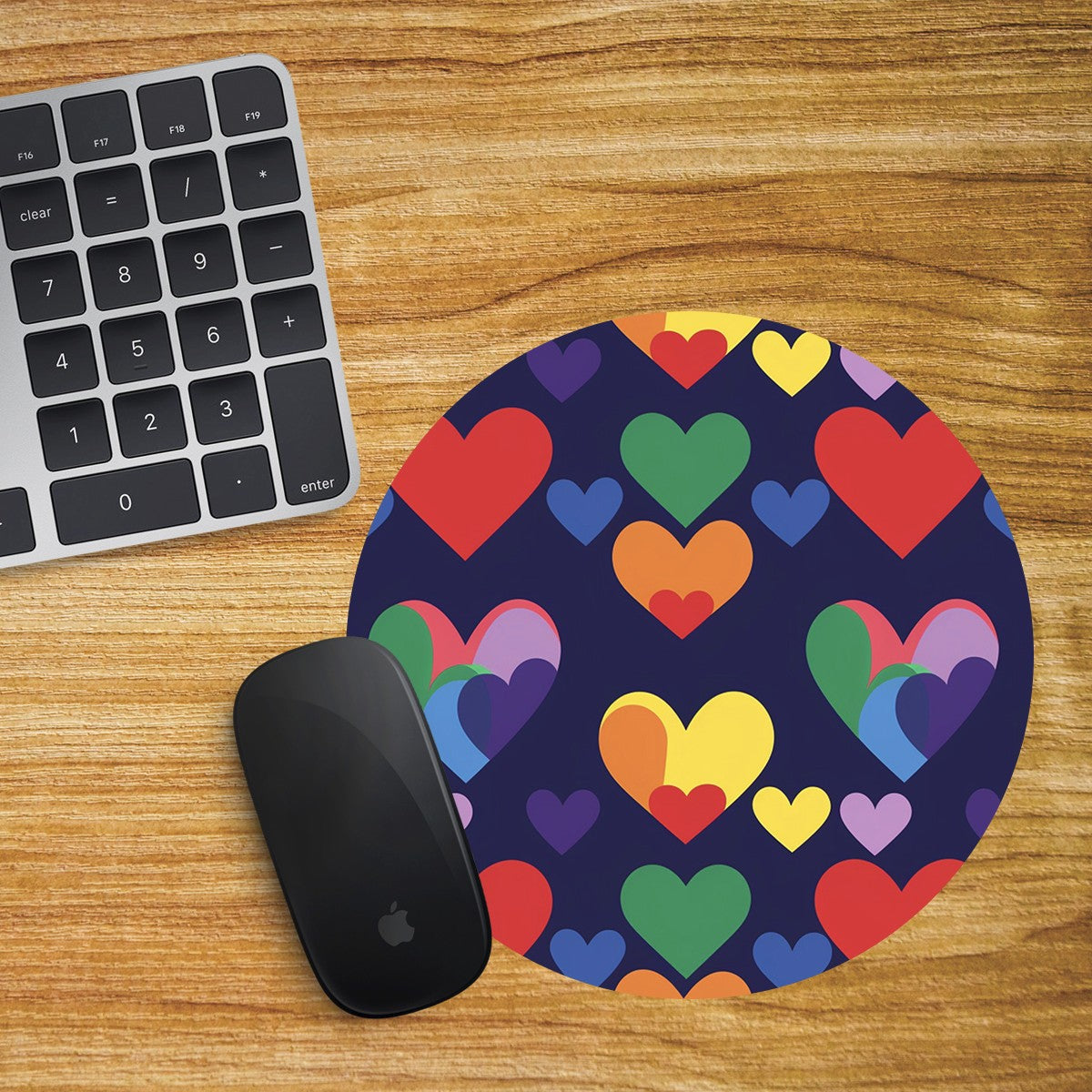 Love Heart Round Mouse Mat / Pad Laptop Desktop Computer Valentine's Day Gift 07