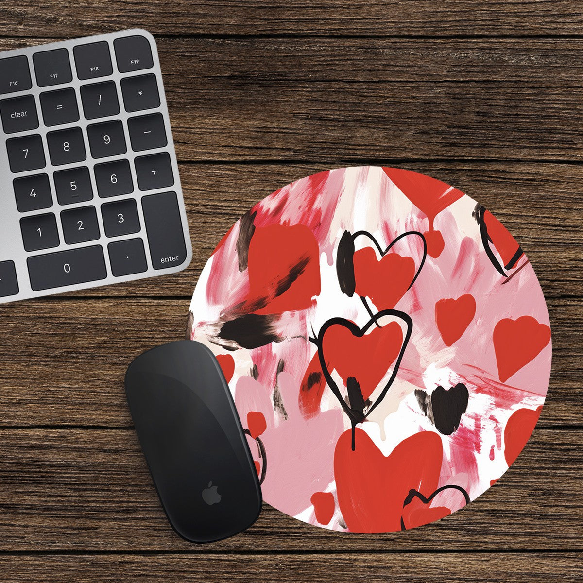 Love Heart Round Mouse Mat / Pad Laptop Desktop Computer Valentine's Day Gift 08