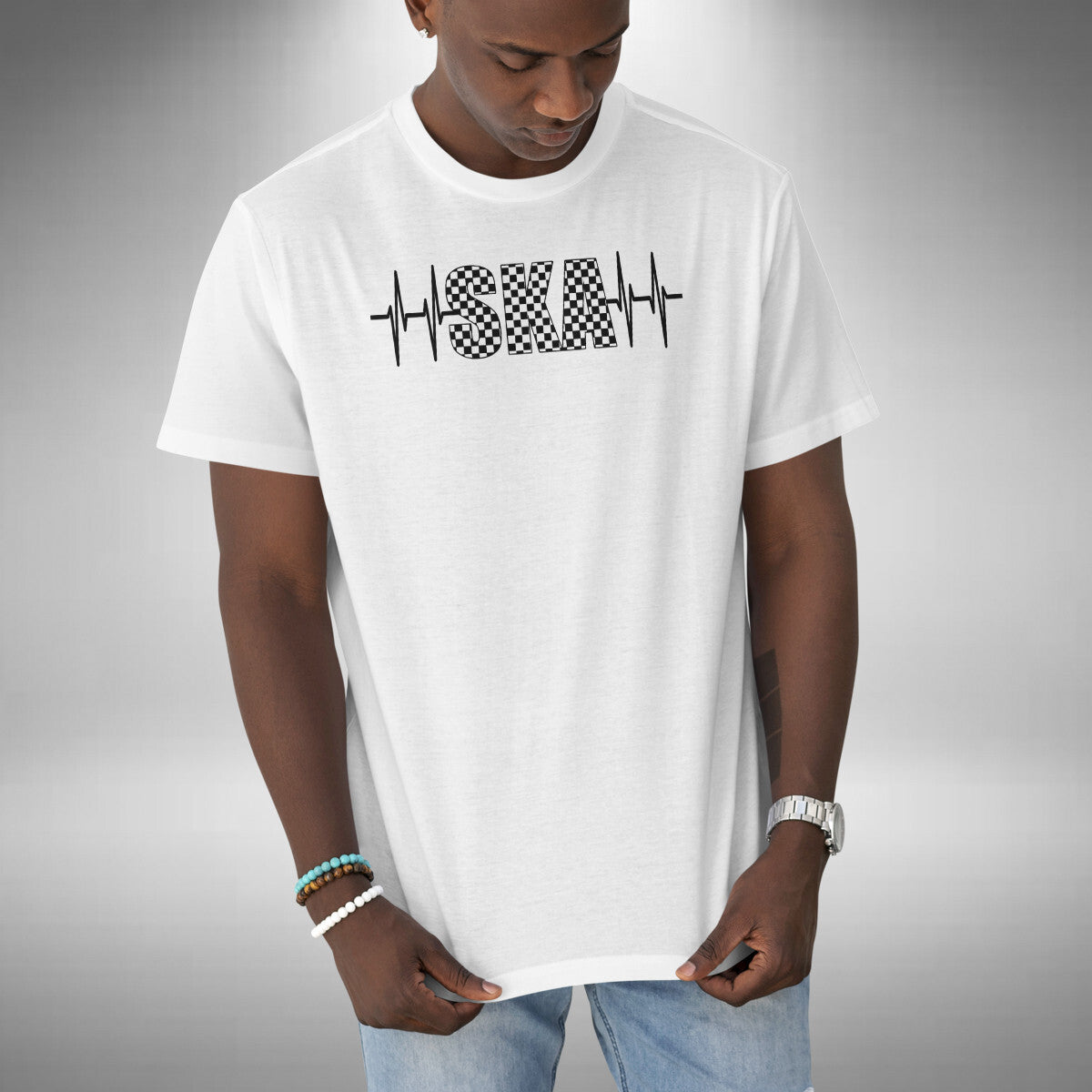 SKA T-Shirt Two Tone Heart Beat Punk Rock Rocksteady Sizes Small to 5XL