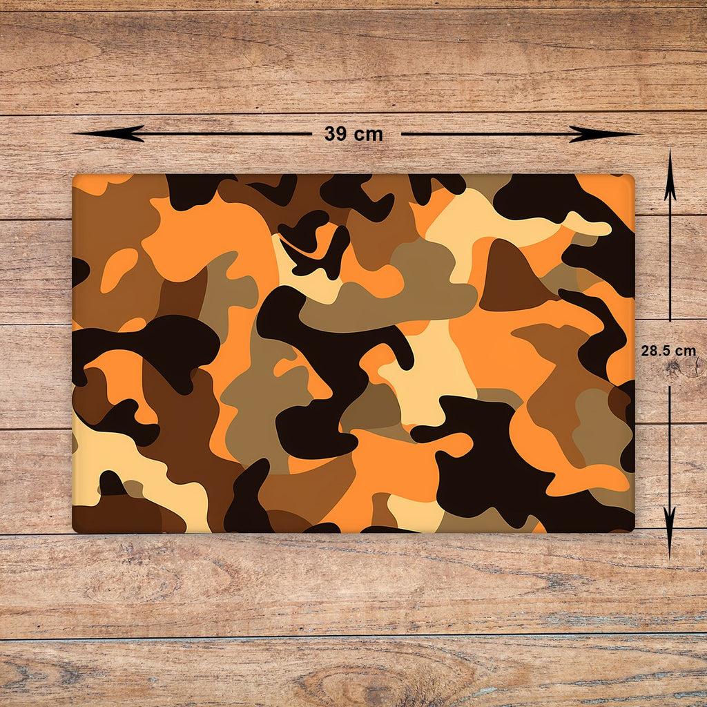 Camouflage Glass Chopping Board - Cutting Board Worktop Saver Orange Large A3
