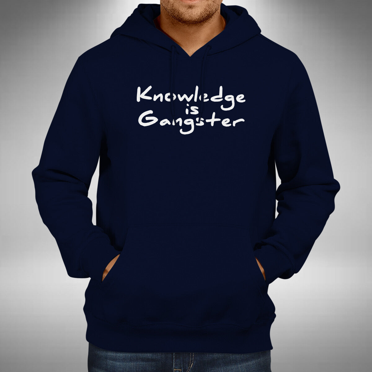 Knowledge Is Gangster Adult Hoodie Funny Fathers Day Birthday Xmas Gift