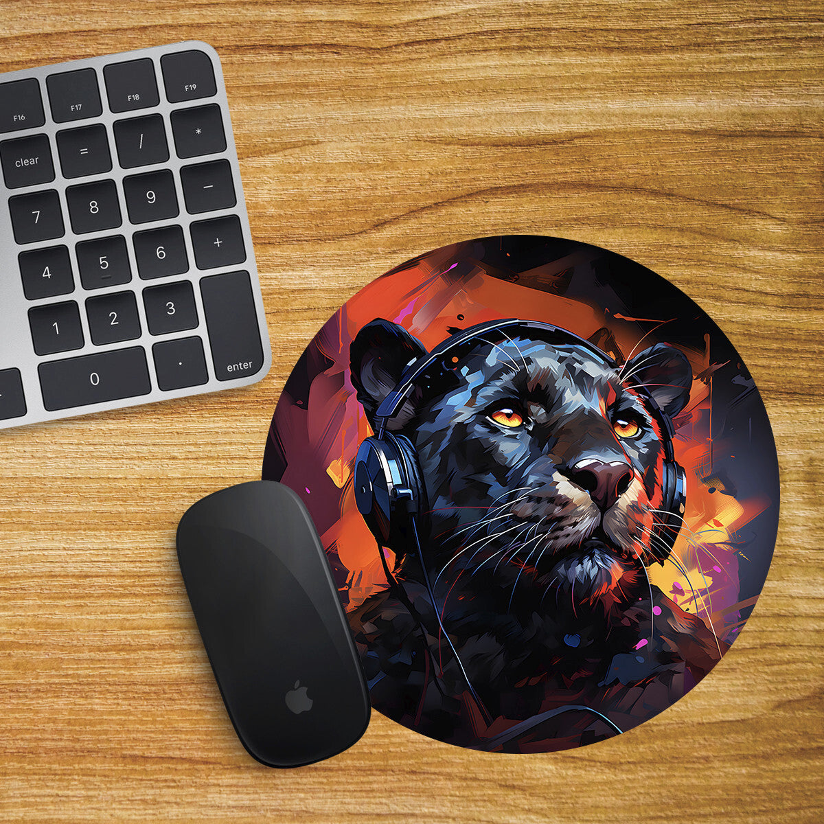 Black Panther Round Mouse Mat Pad Funny Computer PC Laptop Gift Gaming