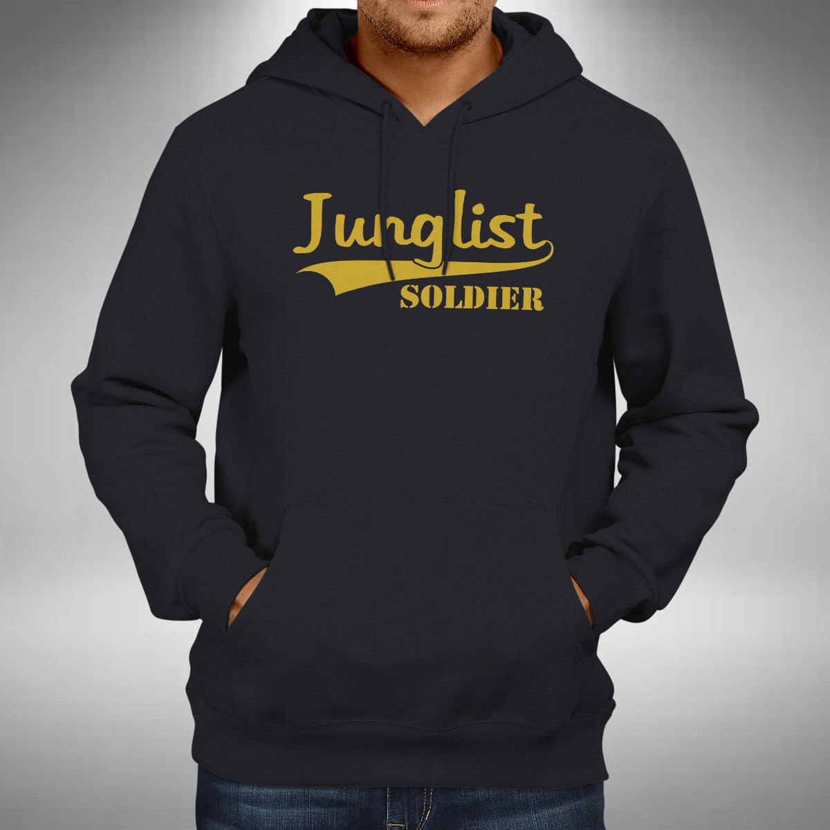 Junglist Soldier Adult Hoodie - Jungle Drum & Bass Old Skool Raver