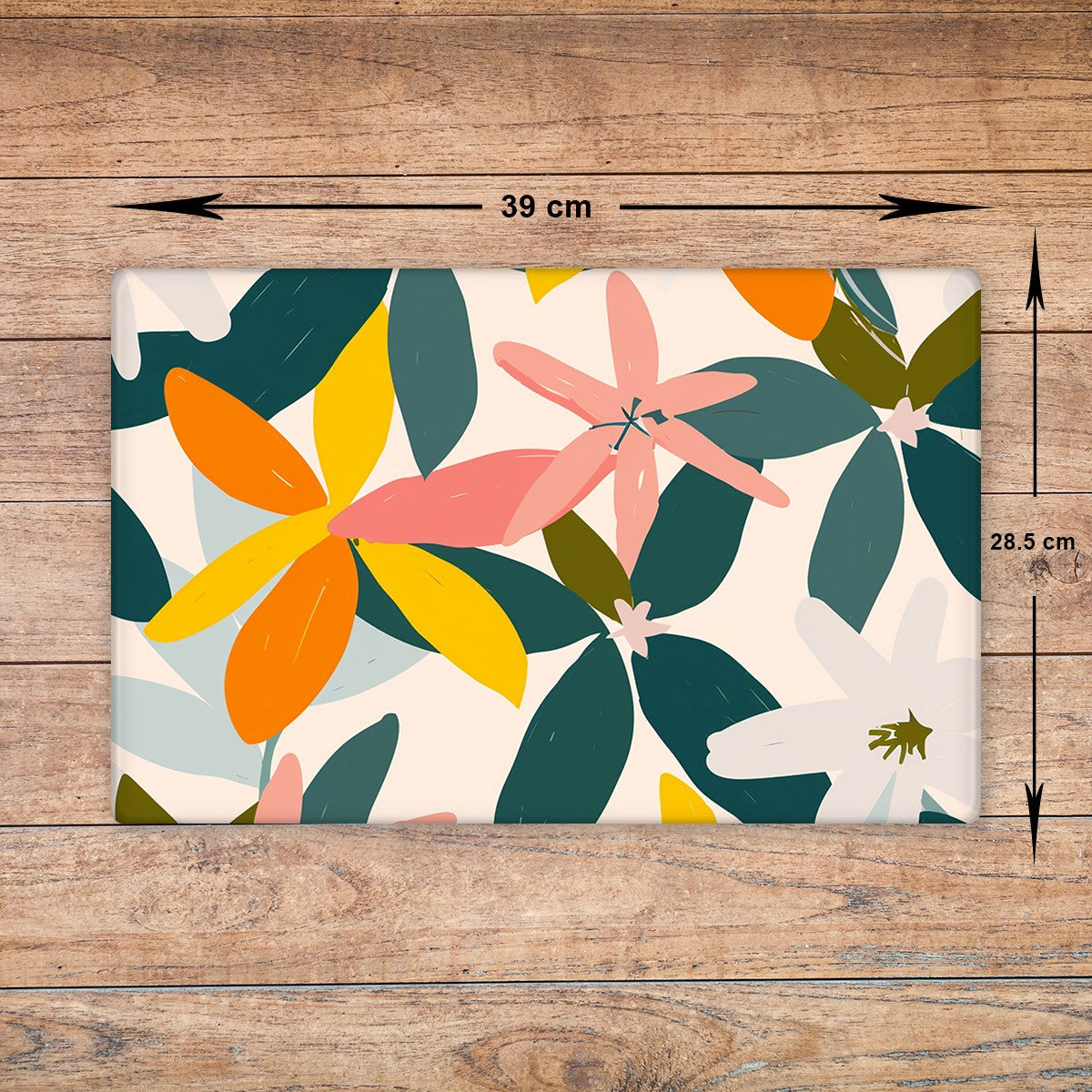 Flowers Glass Chopping Board - Cutting Board Worktop Saver Green Pink Orange A3