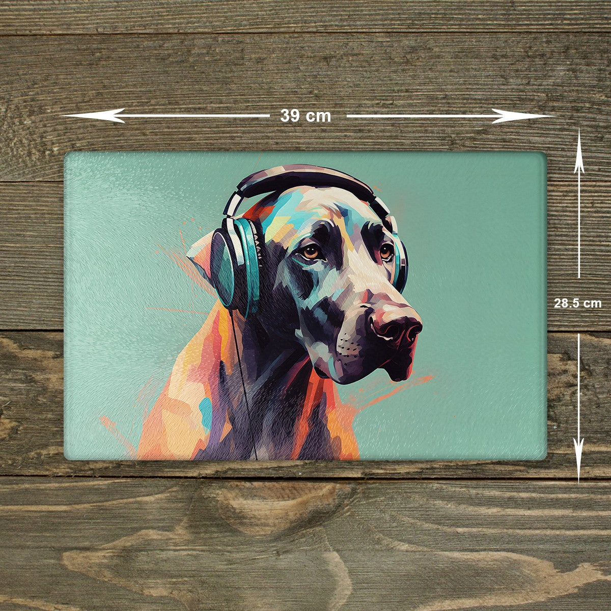 Great Dane Chopping Board Glass Animal Cutting Board Kitchen Worktop Saver A3