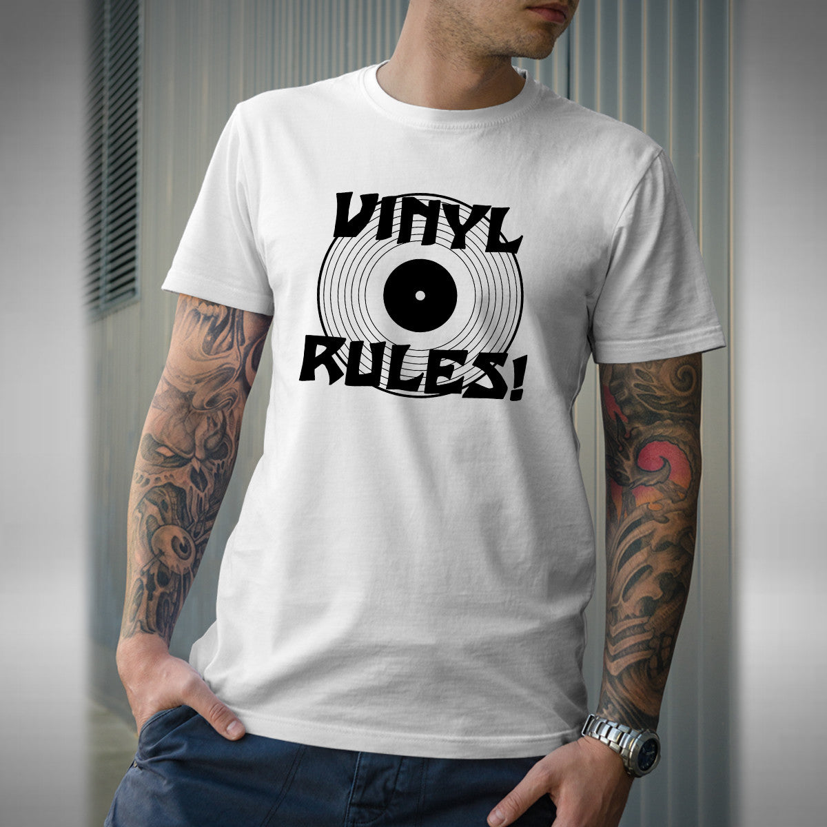 Vinyl Rules T-Shirt Various Colours Record Crate Digger Turntable Small to 5X
