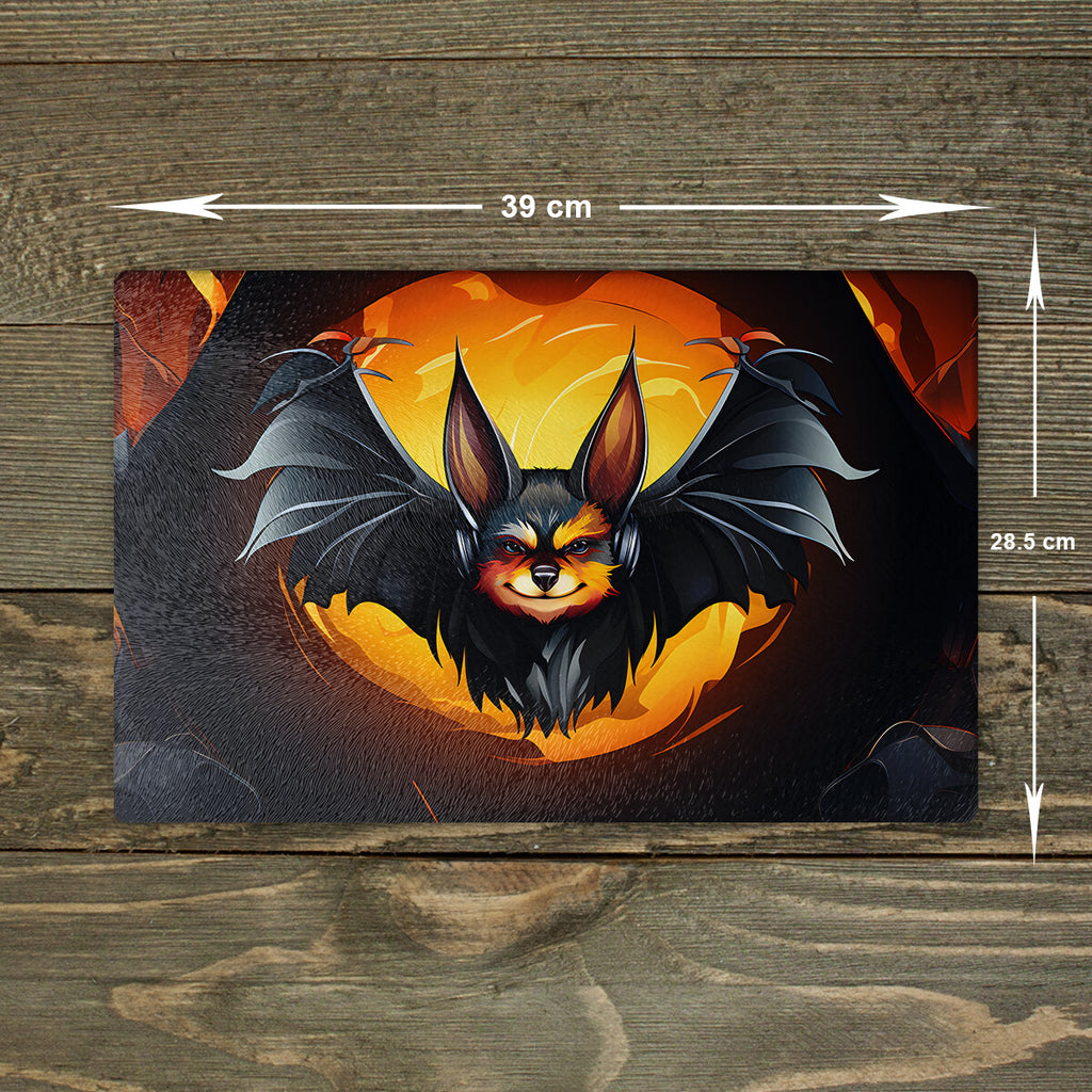Bat Chopping Board Glass - Cutting Board Kitchen Worktop Saver Large A3 Size