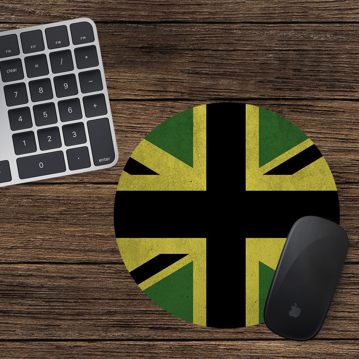 British Jamaican Round Mouse Mat / Pad Union Flag