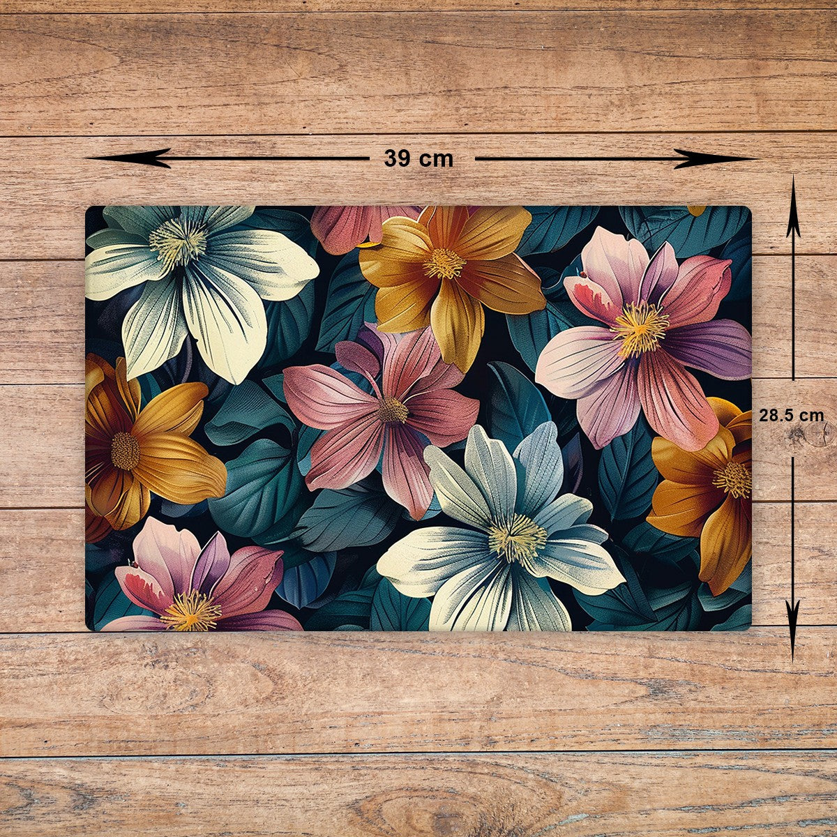 Flowers Glass Chopping Board - Cutting Board Worktop Saver White Pink Orange A3