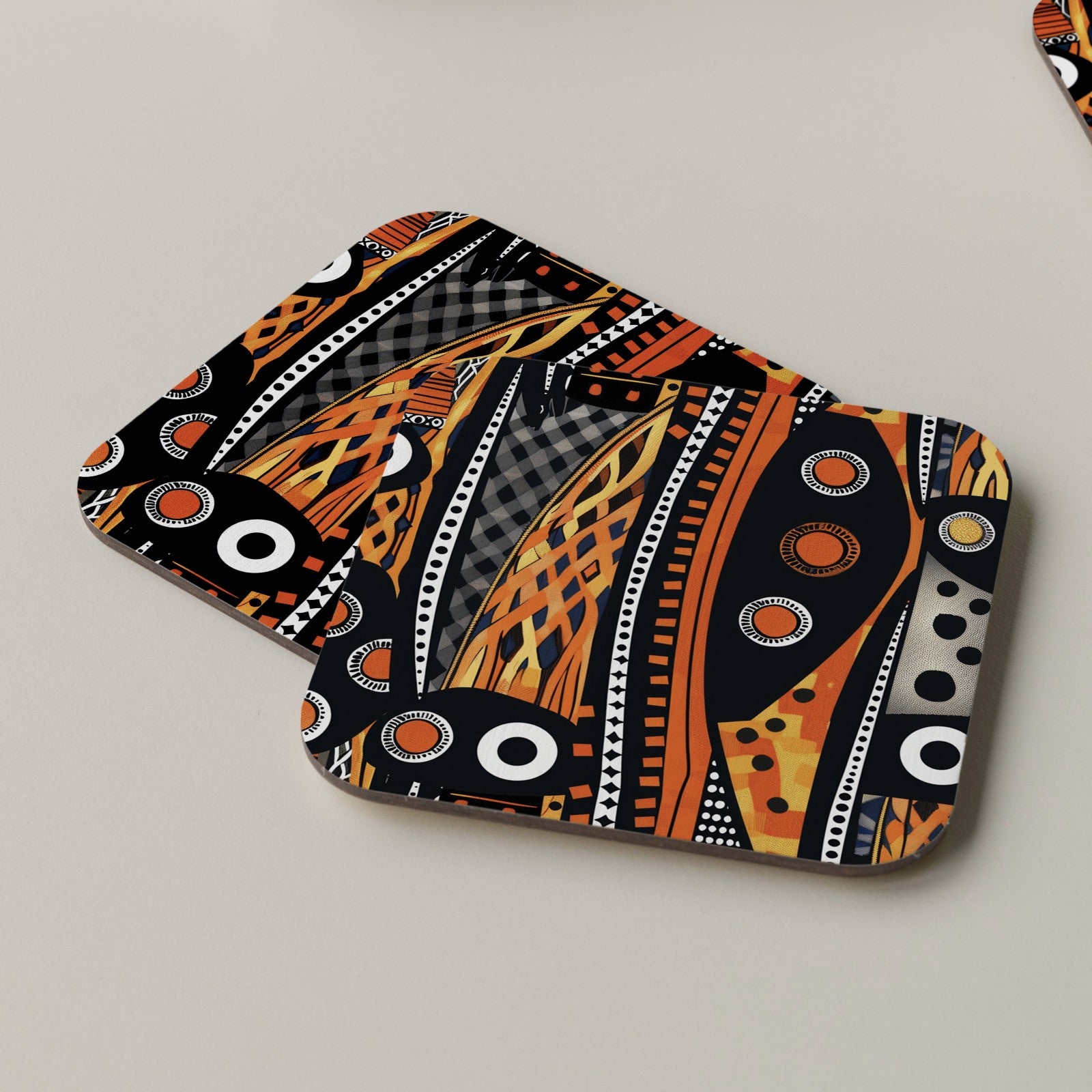 African Pattern Coaster Drinks Tea Coffee 02