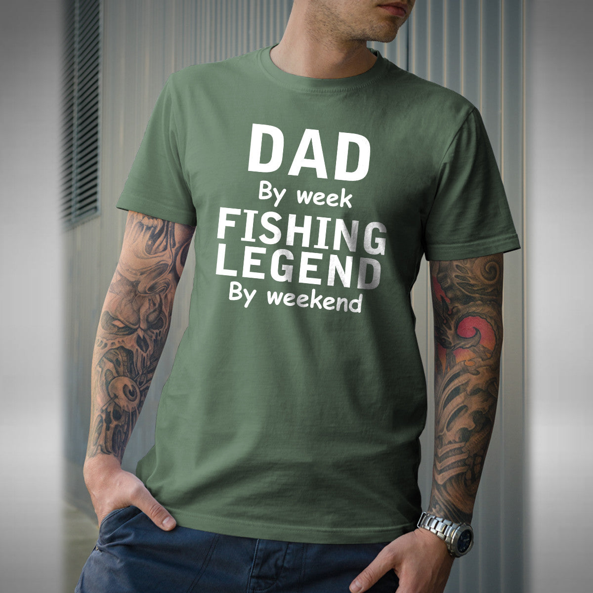 Dad Fishing Legend Mens T-Shirt Fishing Angler Fly Night Fisherman Bait