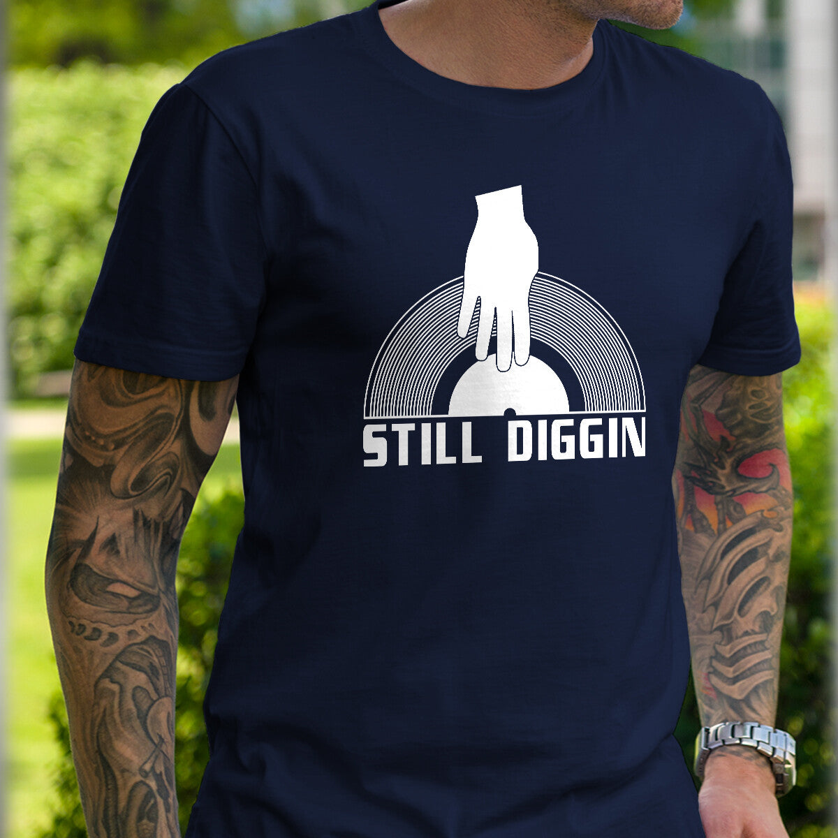 Still Diggin Men's T-Shirt Vinyl Junkie Crate Digger Music Lover Records