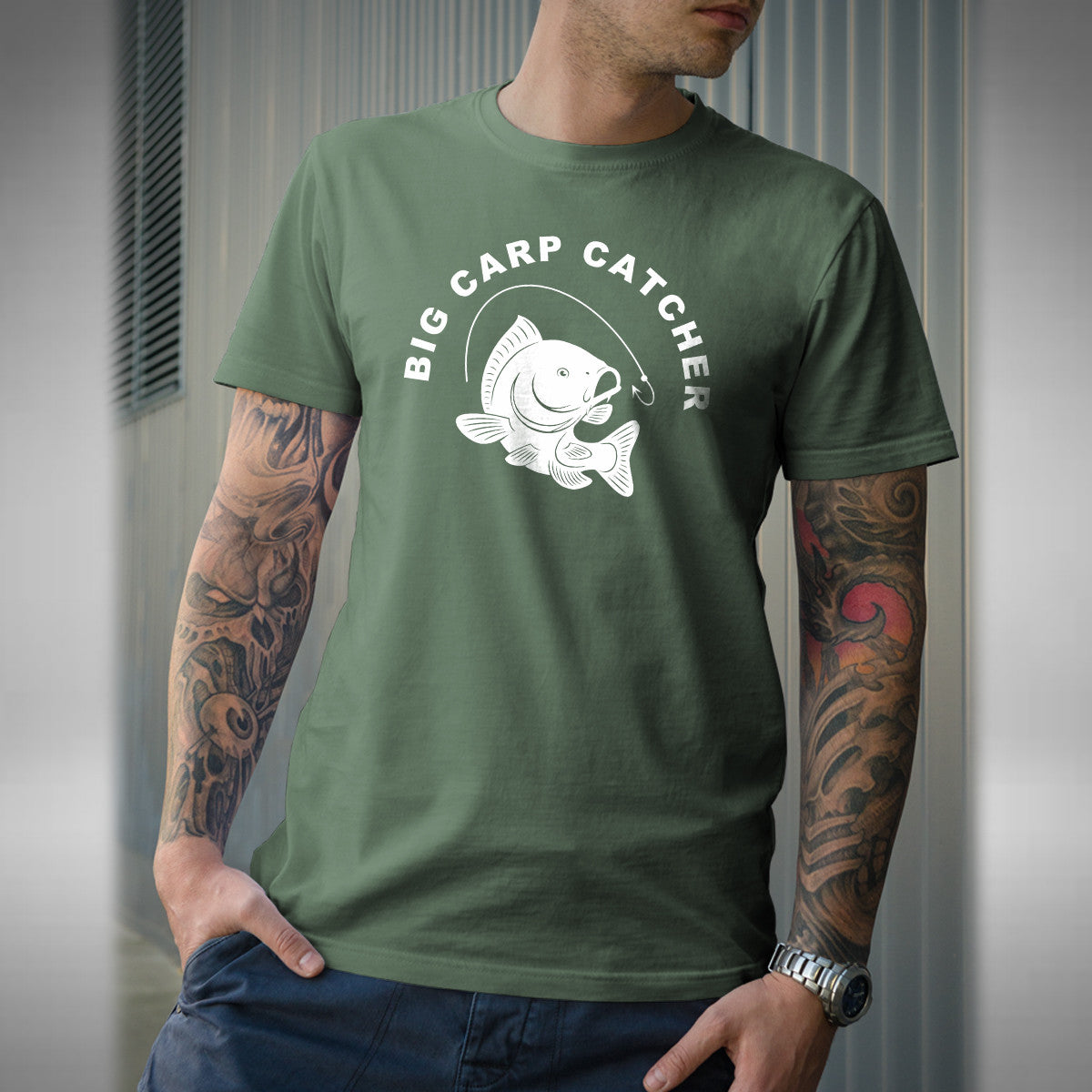 Carp Catcher Mens T Shirt Fishing Carp Pike Angler Fly Night Fisherman Funny