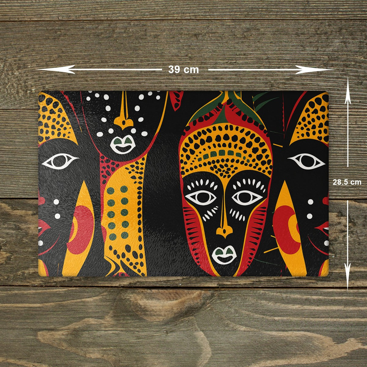 African Pattern Glass Chopping Board - Cutting Board Worktop Saver Africa 05