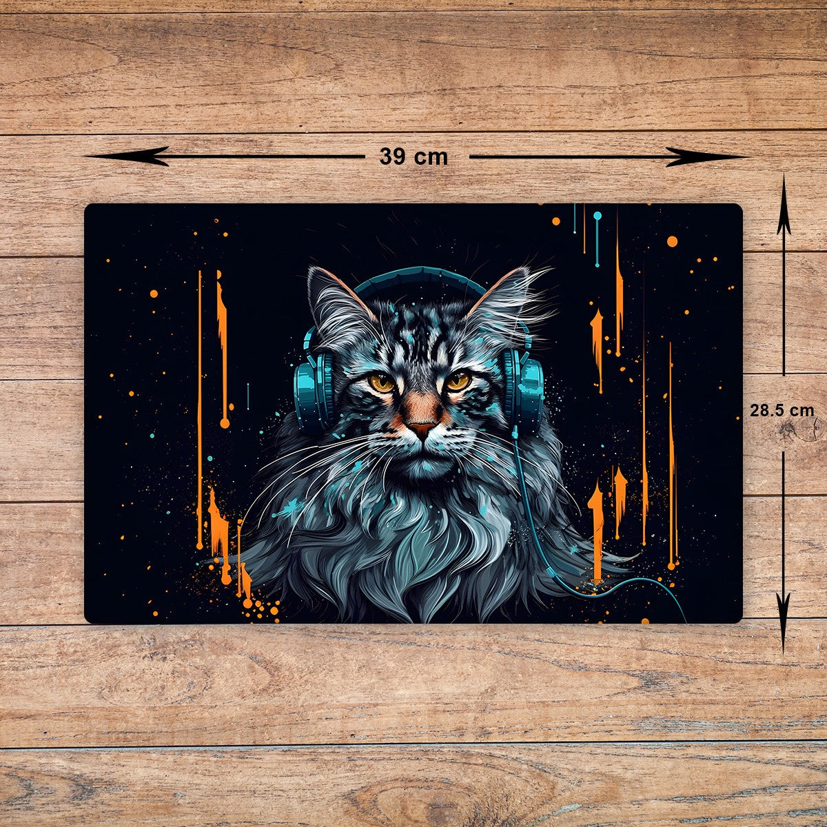 Maine Coon Cat Chopping Board Glass Animal Cutting Board Worktop Saver Size A3