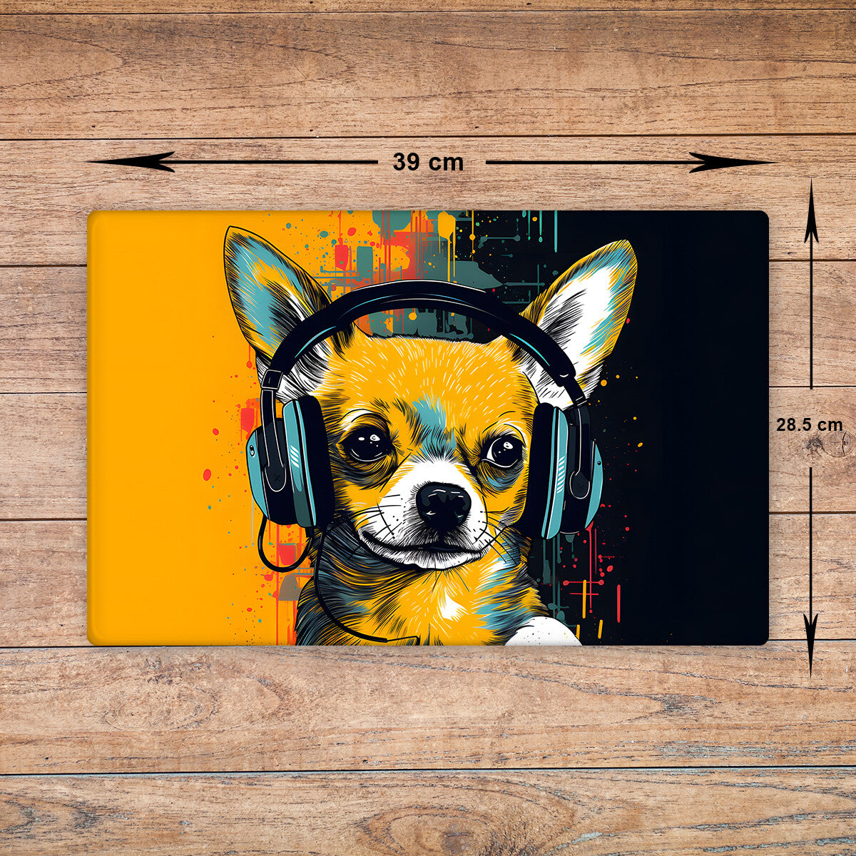 Chihuahua Chopping Board Glass - Cutting Board Worktop Saver Large A3 Size