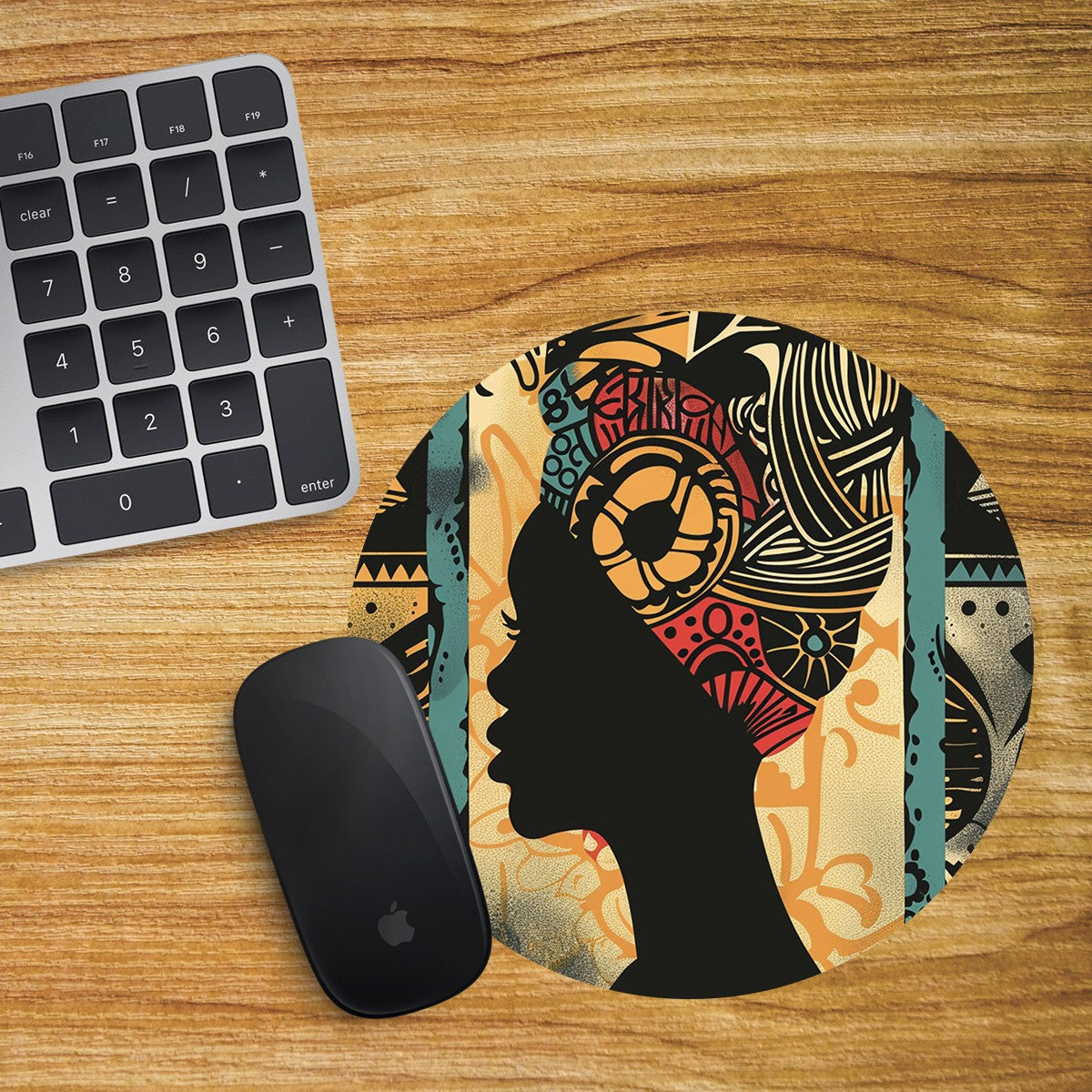 African Pattern Round Mouse Mat / Pad Laptop Desktop Computer Africa 07