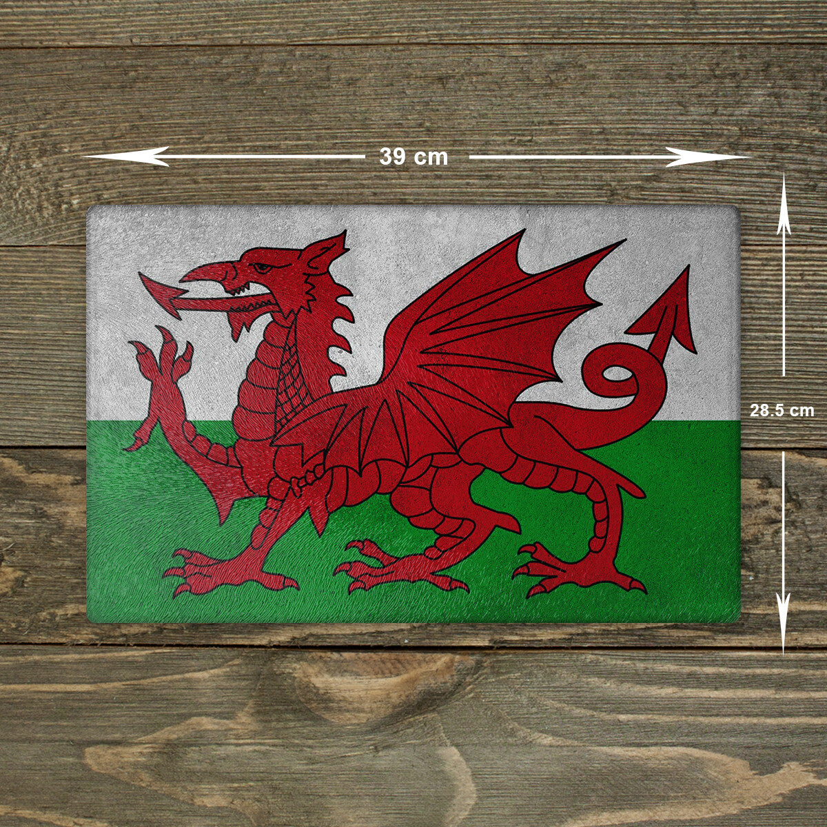 Wales Glass Chopping Board - Cutting Board Worktop Saver Welsh Large A3 Size