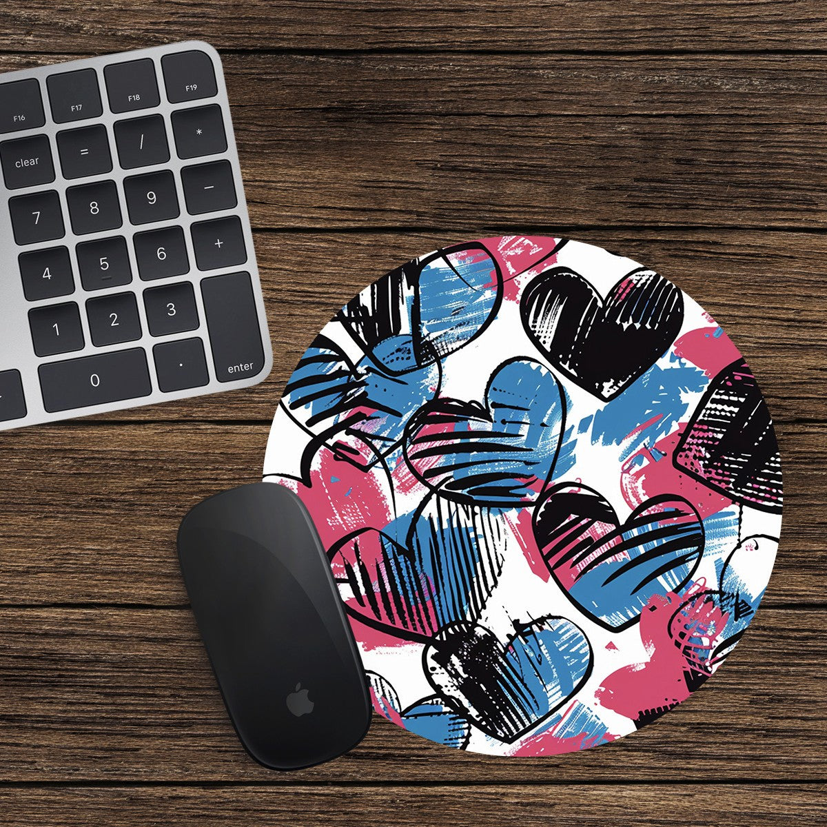 Love Heart Round Mouse Mat / Pad Laptop Desktop Computer Valentine's Day Gift 06
