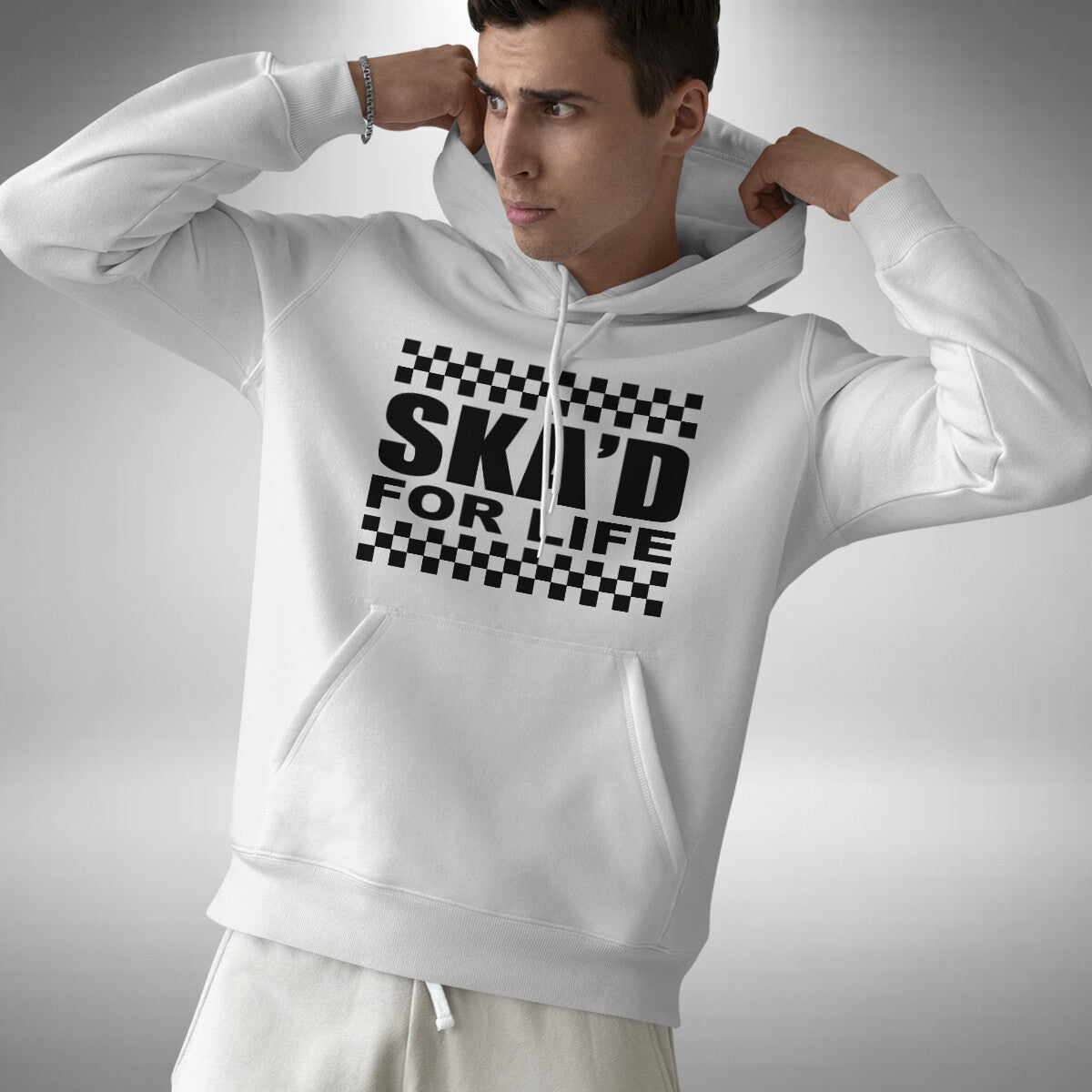 SKA'D For Life Adult Hoodie - SKA 2 tone Reggae Rudeboy Skinhead