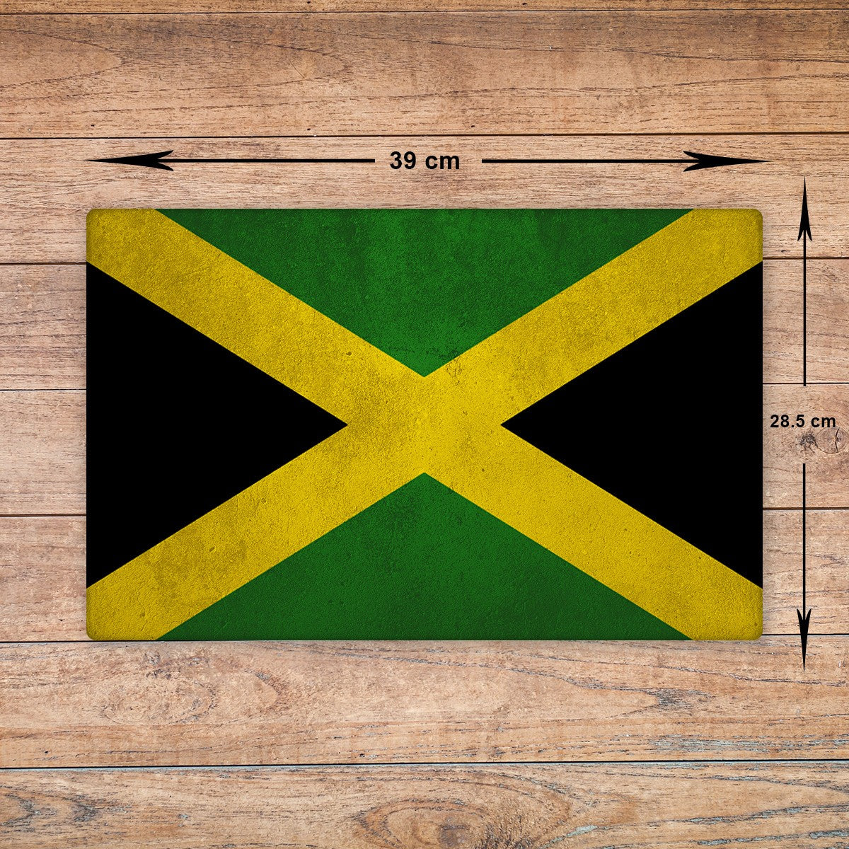 Jamaican Glass Chopping Board - Cutting Board Worktop Saver Large A3 Size