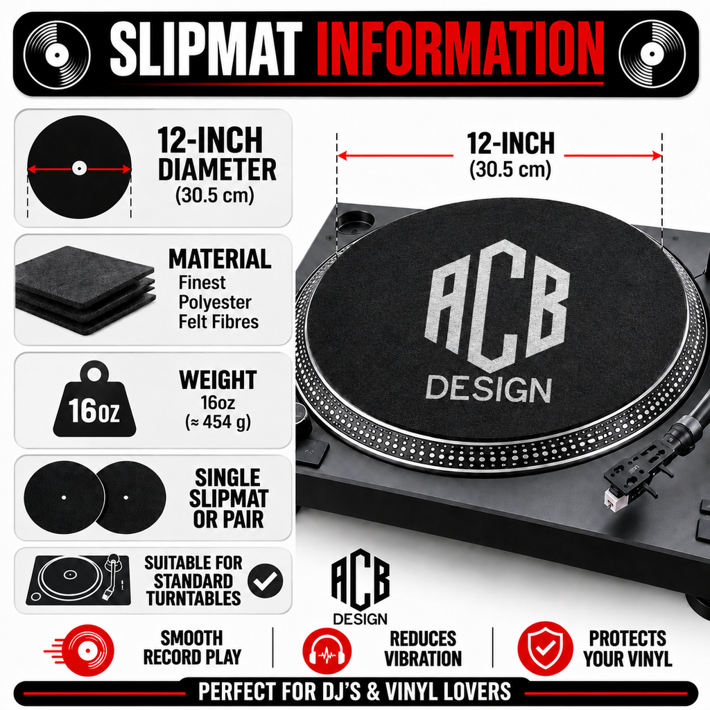 Personalised DJ Headphone Slipmats – Custom Name | Single or Pair