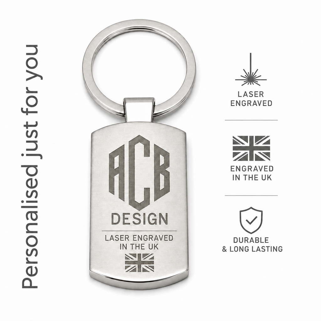 Personalised Metal Photo Keyring / Engravable