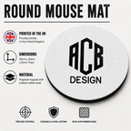 Personalised Round Photo Mouse Mat – Custom Text, Photo or Logo