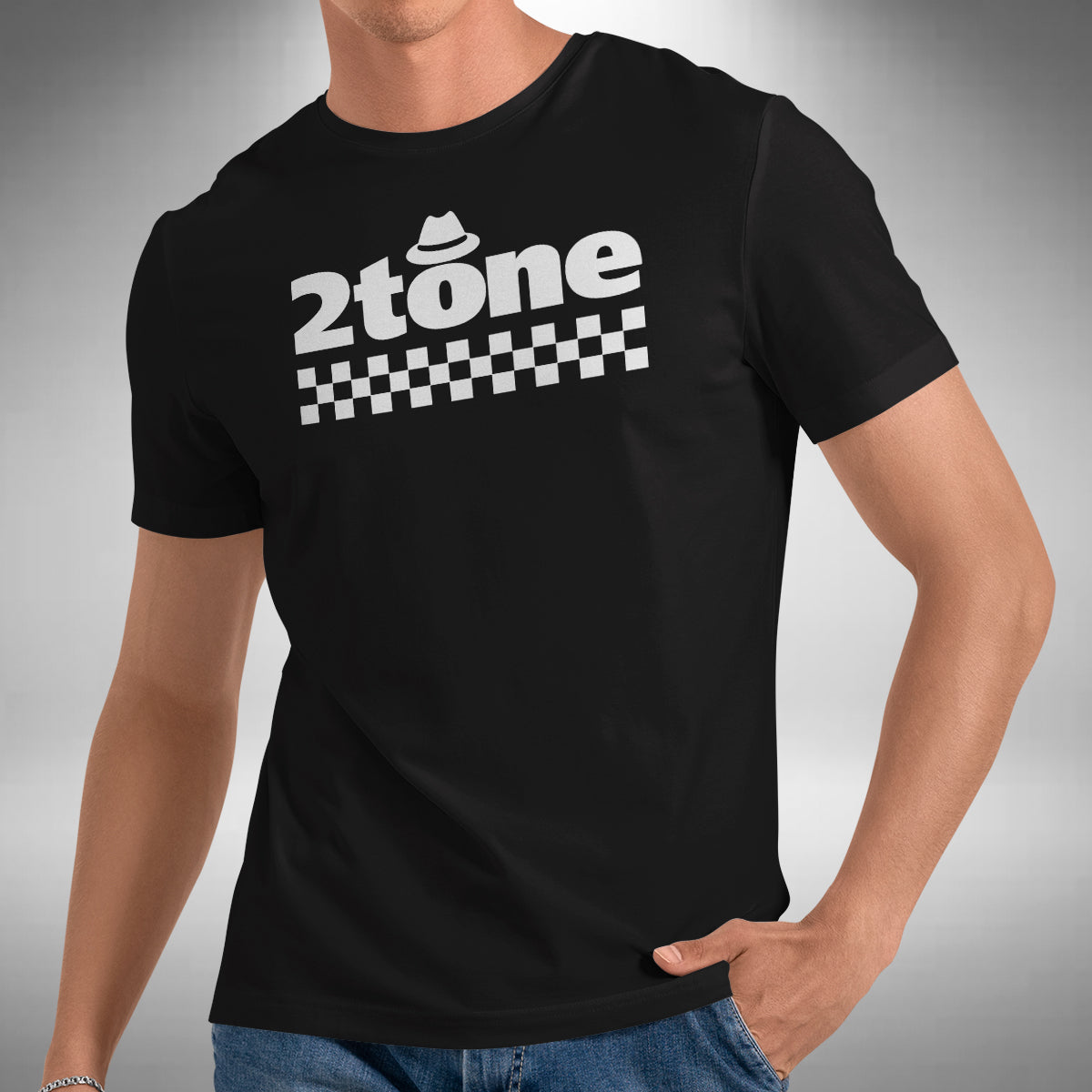 2 Tone Ska T-Shirt – Pork Pie Hat & Checkerboard