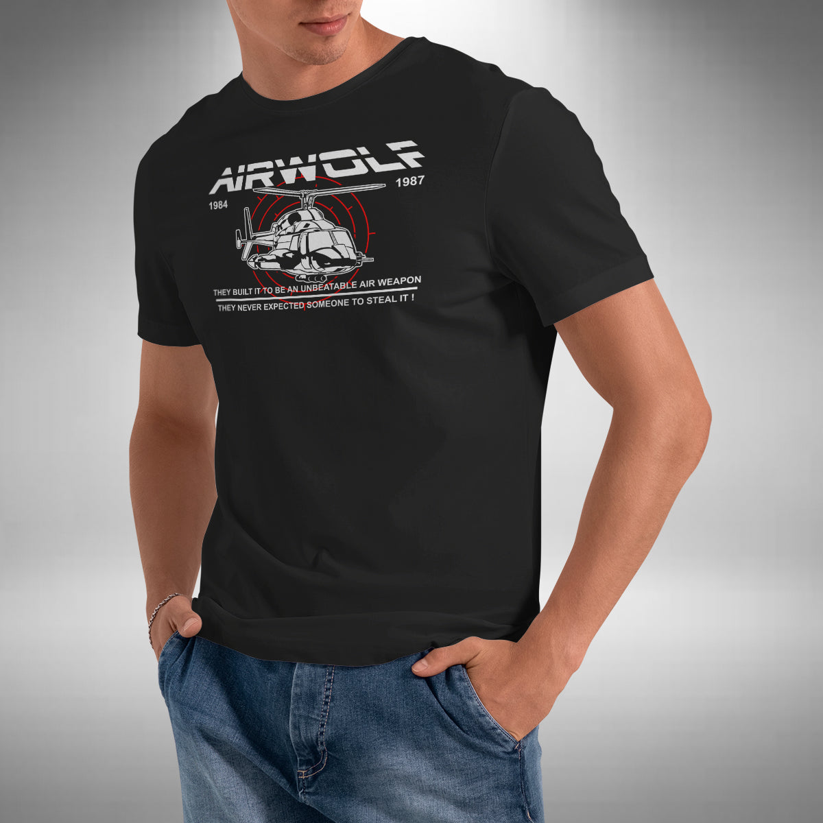 Airwolf Inspired T-Shirt - Classic 80s American TV Show Santini Air