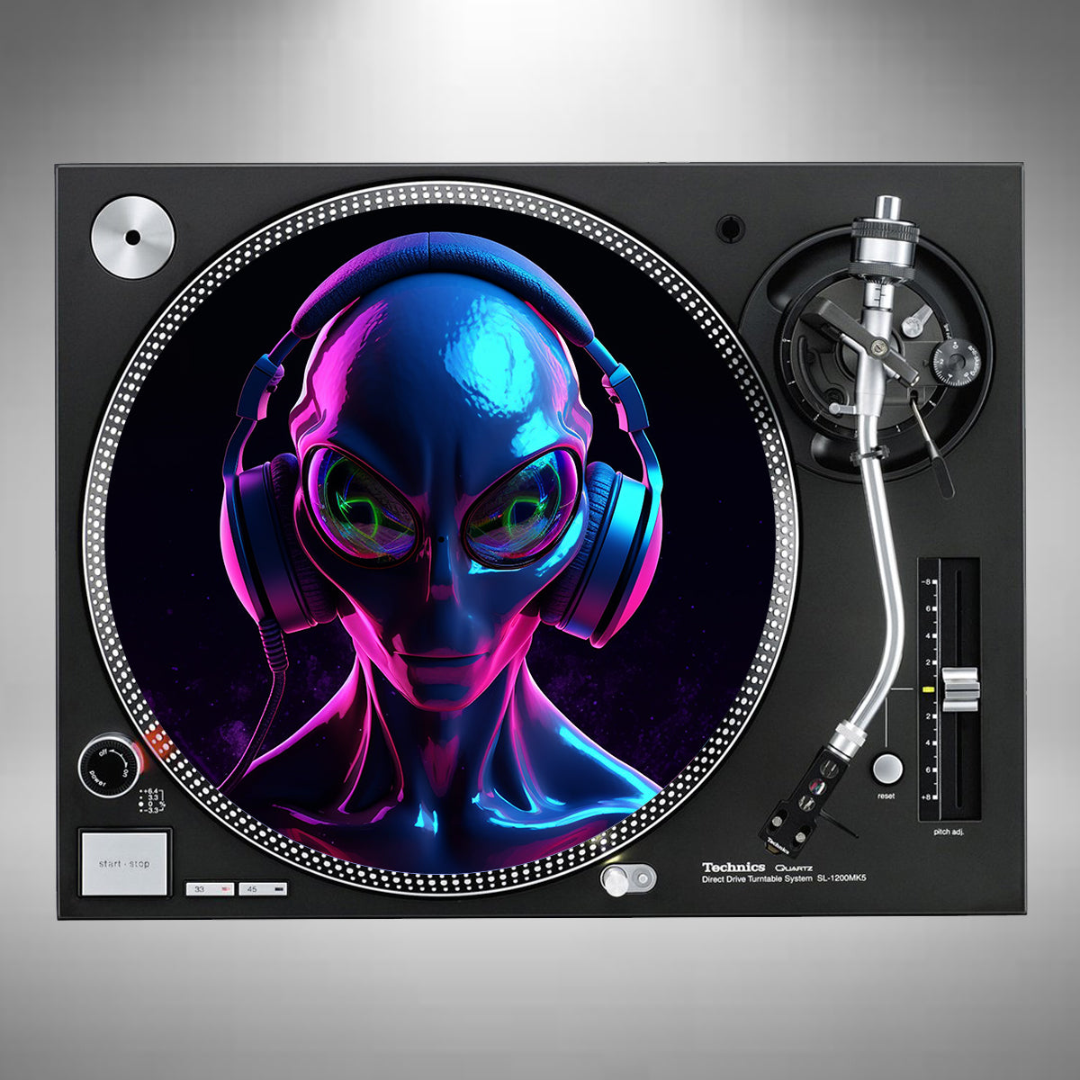 Alien Wearing Headphones Slipmats