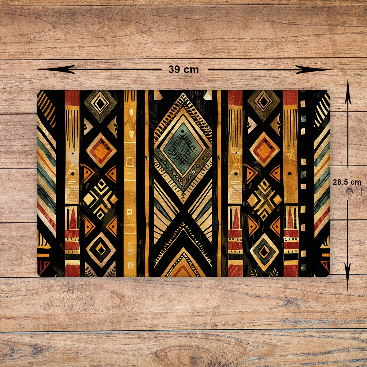 African Pattern Glass Chopping Board – Design 01, A3
