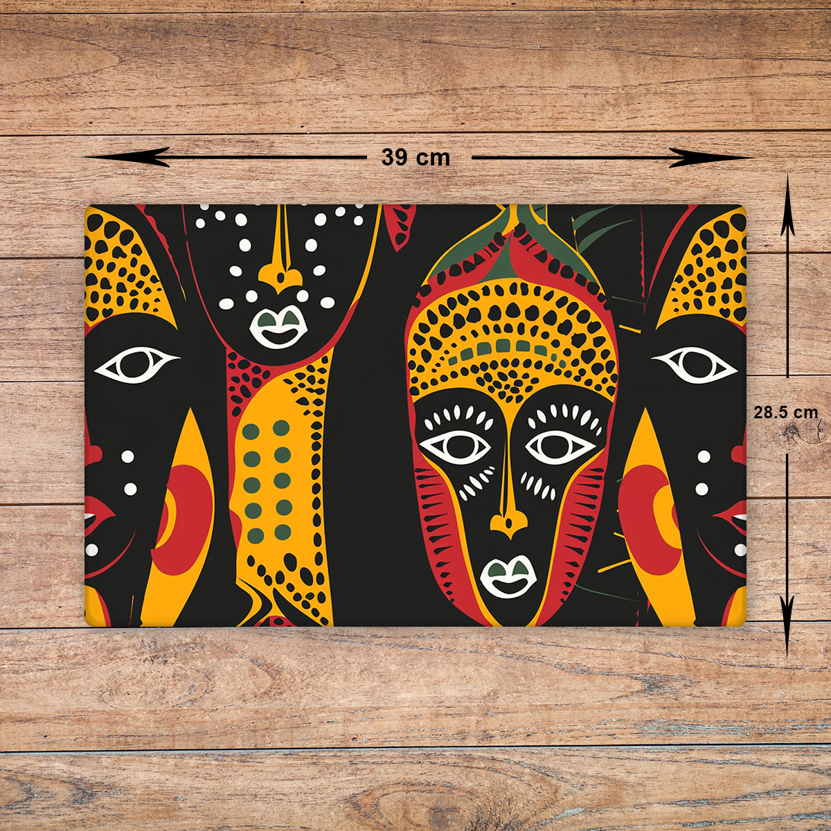 African Pattern Glass Chopping Board – Design 05, A3