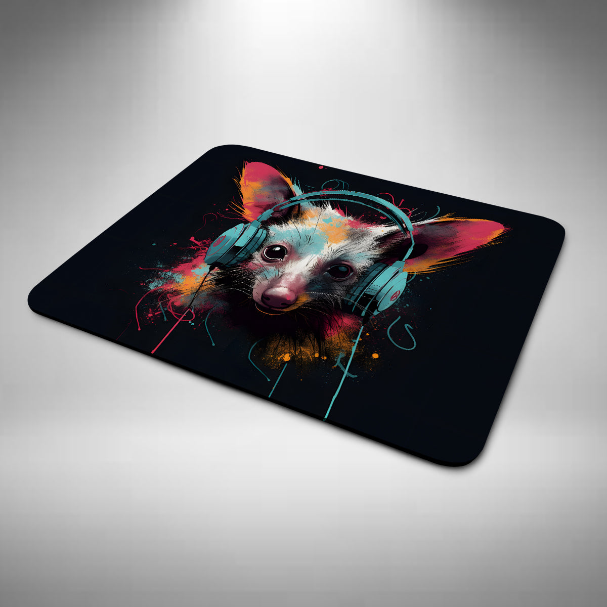 Aye-aye Wearing Headphones Mouse Mat