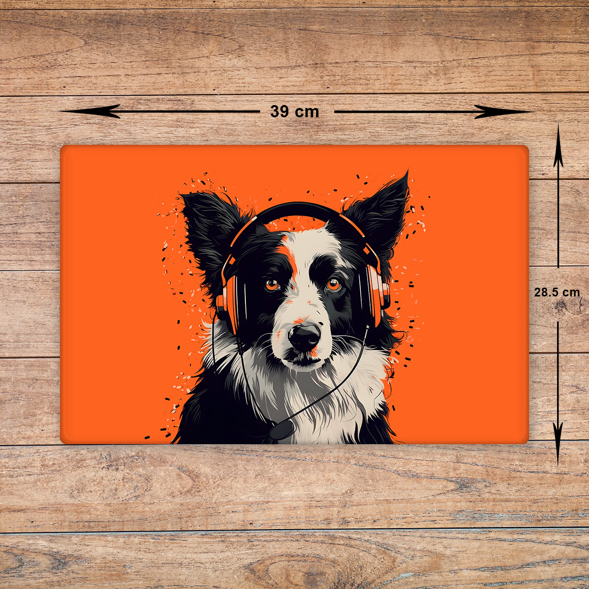 Border Collie Glass Chopping Board – A3