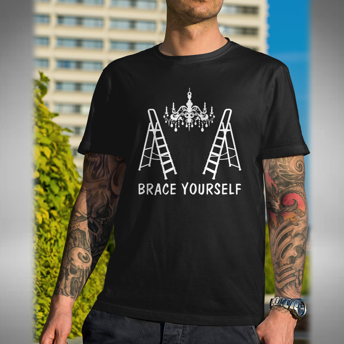 Brace Yourself T-Shirt - Only Fools and Horses Inspired Chandelier