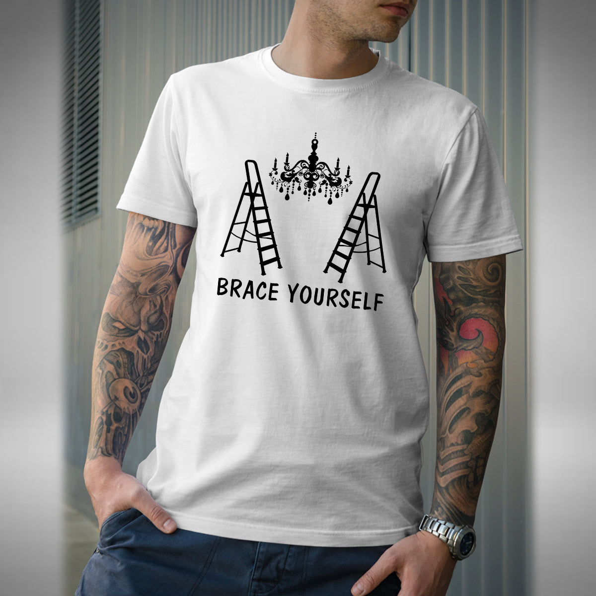 Brace Yourself T-Shirt - Only Fools and Horses Inspired Chandelier